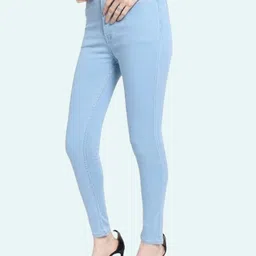 kitty fashion Women Relaxed Fit High Rise Light Blue Jeans image 3