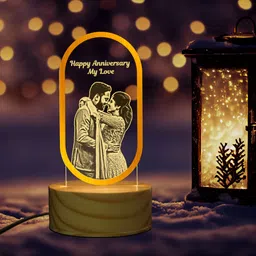 viyapaari Anniversary LED Photo Frame Birthday Gift For Wife & Husband Wedding Photo Night Table Lamp image 3
