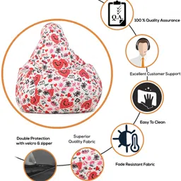 flipkart perfect homes studio XXL Tear Drop Bean Bag Cover (Without Beans) image 3