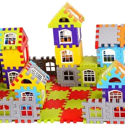 aexoniz toys Non-Toxic House Building Blocks Toy Set for 3-8 Years Old Kids Boys & Girls (72 Piece + Windows) image 3