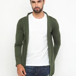 glampanda Men Straight Full Sleeve Green Shrug-picture-10
