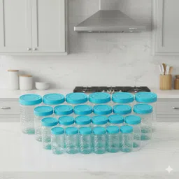 Plastic Durable Storage 24 Piece Jar Set Ideal for Kitchen Organization & Storage Storage Basket-image-74