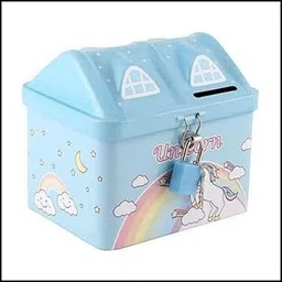 caught trendy Cute Unicorn Attractive Hut Shape Piggy Bank Coin Bank image 4