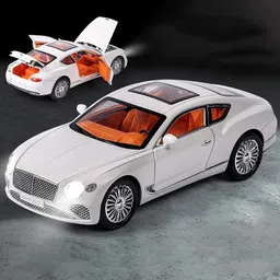 endevi 1:24 Diecast Metal Car Bentley Continental GT Toy for Kids Light Sound Pullback image 2