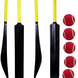 kushwaha trader PVC PLASTIC BAT WITH 5 TENNIS BALL Badminton Kit-picture-34