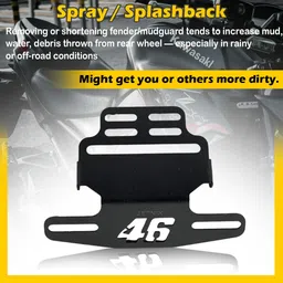 ubom Motorcycle Bike CNC Number Plate 46 Frame Holder Tail Tidy |UMB| Bike Number Plate image 2