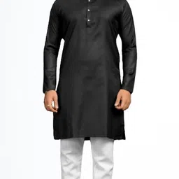 biswas trend Men Solid Cotton Blend Straight Kurta-picture-34