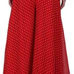 first arrival Women Polka Print Flared Red Skirt image 2