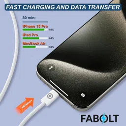 FABOLT Type C 0.9 m Type-C Mobile Data Cable | Fast Charging | Anti-Tangle Design image 5