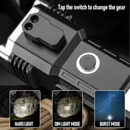 wifton USB Rechargeable Flashlight with Glass Breaker,Phone Charger 5 hrs Torch Emergency Light image 5