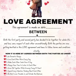 toplen Love contract Stamp Paper - Unique Romantic Gift for Couples Greeting Card image 3