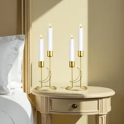 decorwhiz CANDLE STAND Cast Iron 2 - Cup Candle Holder Set-picture-11