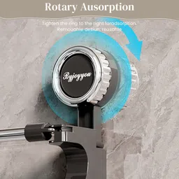 ofifo by hasthip Adjustable Suction Cup Bathroom Kitchen Towel Rack Gray Towel Holder image 4