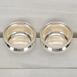 sigaram German Silver 2 Inch kum Kum Bharani Cup For Home Pooja Decore K4424 Silver image 2