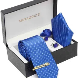 MUTAQINOTI Silk Cufflink & Tie Pin Set image 5