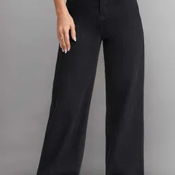 pihu regular Women Straight Fit Mid Rise Black Jeans image 1