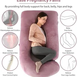 victostar pregnancy pillow Microfibre Solid Pregnancy Pillow Pack of 1 image 3