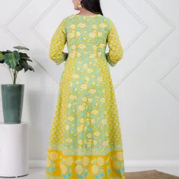 aramya Women Ethnic Dress Yellow Midi/Calf Length Dress image 2
