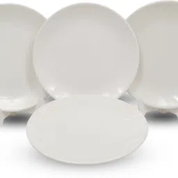 globenox 10.5 Inch Melamine White Dinner Full Serving Plate Set of 4 Dishwasher Safe Dinner Plate-picture-27