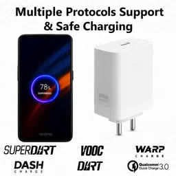 SB 100 W SuperVOOC 9 A Wall Charger for Mobile with Detachable Cable image 3