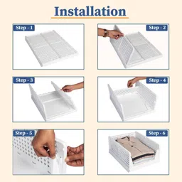 romp and role Wardrobe Storage tray Basket for Cloth, Toy, Files, Stationaries PP Collapsible Wardrobe image 4