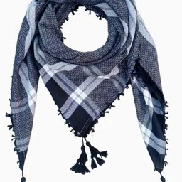 z r m store Checkered, Striped, Self Design Cotton Blend Men Black Fancy Scarf, Stole, Scarf, Faux Turtleneck Neck Cover-picture-13