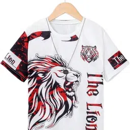 riddan Men Printed Round Neck Cotton Blend Red T-Shirt image 5