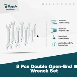 hillgrove HGCM332M1 9Pcs Allen Key Kit with 8Pcs Double Open End Wrench and Wire Cutter Allen Key Set image 3