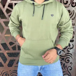 we perfect Men Full Sleeve Solid Hooded Sweatshirt image 2