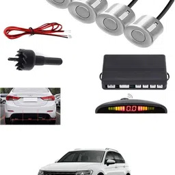 peeps store Universal 4 Silver Reverse Parking Sensor-PS25A35 Universal 4 Silver Reverse Parking Sensor-PS25A35 Parking Sensor image 1
