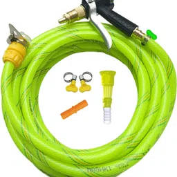mashki 10 Meter (32.5 Feet) 3-Layered Braided Water Hose Pipe With Brass Water Sprayer Spray Gun-picture-13