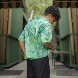 stovessy Men Regular Fit Printed Spread Collar Casual Shirt image 2