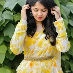 houseofcommon Floral Print Georgette Stitched Anarkali Gown image 4