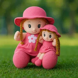 sonal soft toys Mother Daughter Doll for 2+ Years Kids Fine Stitching Plushies - 9 inch-picture-18