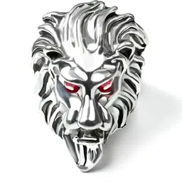 sk jewels Lion Ring For men boys all purpose Silver Plated Ring Alloy Silver Plated Ring image 2