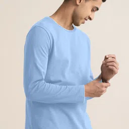 metronaut Self Design Men Round Neck Polycotton Light Blue T-Shirt-picture-38