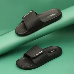 chupps Classic Black Slides Slippers Soft FootbedLightweight Flip Flops For Men Slides-picture-10