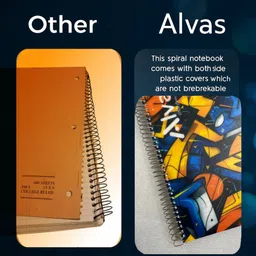 alvas Dual Plastic Cover (Front & Back) A4 Notebook | Single Ruled | 300 Pages image 5