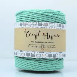 craft affair | 3ply Twisted Cotton Macrame Cord (10 M, 3mm) | Craft, DIY - Mint Green Mint Green-picture-28