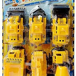ananya shop Trucks Vehicle Engineering Toy for 3 Years Toddlers ,High Speed Friction Excavator Push Car Toy for Boys & Girl's Kid's (Yellow, Pack of 6) Birthday Gift's image 2