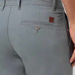 peter england Men Slim Fit Grey Cotton Blend Trousers image 4