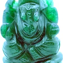 epoojacart Emerald Ganesh- Marakatha Ganesh- Gemstone Ganapathi- Marakatha Ganapathi idol Decorative Showpiece - 2 cm image 2