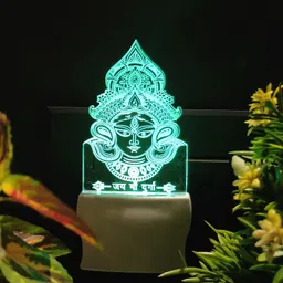 talgo DURGA MAA Acrylic 3D Illusion RGB 7 Colour Changing LED Plug n Play Night Lamp image 2