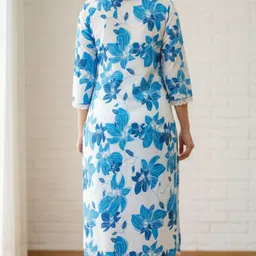 womenfashion Women Khadi Cotton Kurti Pyjama Set image 2