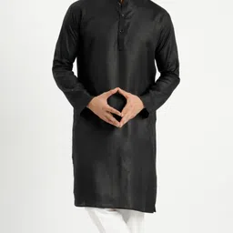 niraj creation Men Solid Cotton Blend Straight Kurta image 3