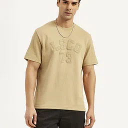 levi's Men Typography Crew Neck Pure Cotton Brown T-Shirt image 2