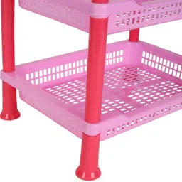 maxwell Plastic 4 Tyre Multipurpose Stand Rack Vegetables for Kitchen & Office Use Plastic Fruit & Vegetable Basket image 2