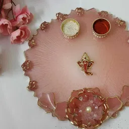 shreeji art and decor Rakhi thali Plastic Decorative Platter image 2