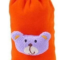 mw prints Soft Plush Stretchable Baby Feeding Bottle Cover Easy to Hold Strap With Cartoon image 2