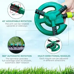 farmking 2pcs Automatic 360 ° Rotating Adjustable Garden Sprinkler 100 L Hose-end Sprayer image 5